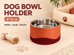 Two-Color Dog Bowl Holder – 16 cm Steel Bowl