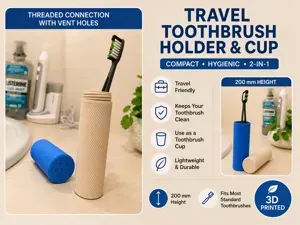 Travel Toothbrush Holder & Cup | 2-in-1 - 200mm