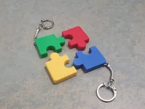 Puzzle Corner Piece Keychain or Magnet