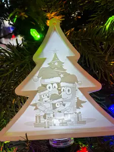 Bluey Family / Christmas Tree Ornament Lithophane