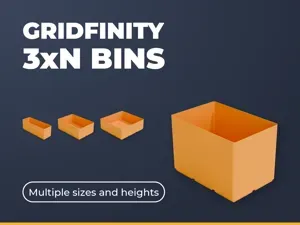 Gridfinity 3xN Bins - 5 Sizes, 4 Heights