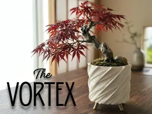 The Vortex Pot - Swirl design pot with wooden legs
