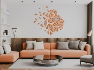 Geometric Lion wall art - A