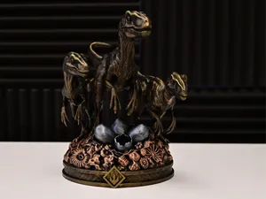 Raptor Pack Statue – Dinosaur Sculpture