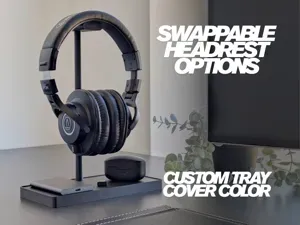 Minimalist Headphone Stand with Catch-All Tray
