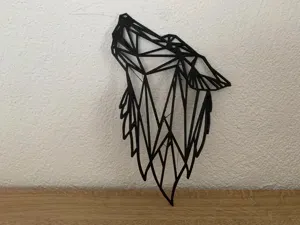Wolf / shepard head low poly wallart geometric art