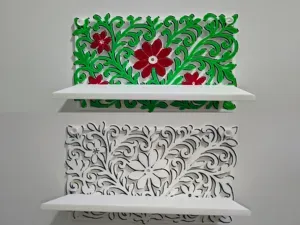 Floral Elegance Wall Shelf – Decorative Display