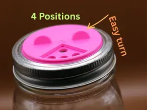 Small Mason Jar Shaker Lid with Turn Top