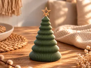 Moderner Weihnachtsbaum im Japandi-Stil mit Stern