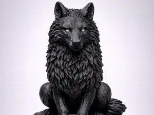 Wolf & Skull Statue