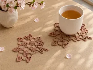 Cherry Blossom Coaster – Sakura Floral Decor