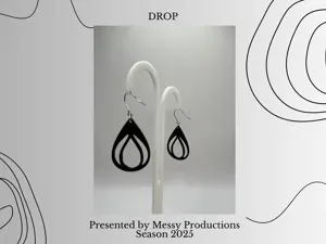 Black Teardrop Earrings - No AMS
