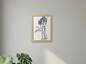 Romantic Embrace - Minimalist Line Art