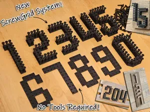 ScrewGrid System - Screw Head Numbers Set 0-9