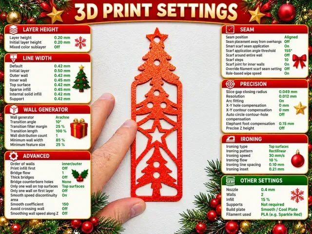 Christmas Tree Openwork Festive Star Tree Bookmark — Image 11 of 11