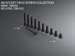 M8 Socket Head Screws x8-50 ISO 4762 / DIN 912