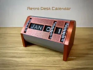 Retro perpetual desk calendar