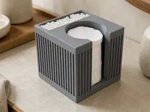 Japandi Bathroom Cotton Pad & Swab Holder