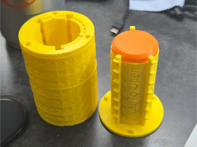 Customizable Cryptex Puzzle Box (Secret Code Lock)