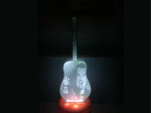 lithophanie guitare johnny hallyday