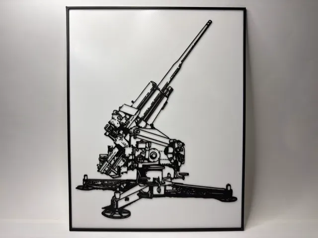 German Anti-Aircraft Flak 39 - Blueprint - Poster — Фото 2 из 6