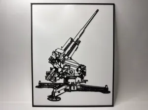 German Anti-Aircraft Flak 39 - Blueprint - Poster