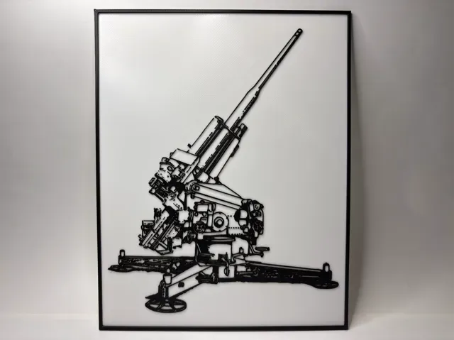 German Anti-Aircraft Flak 39 - Blueprint - Poster