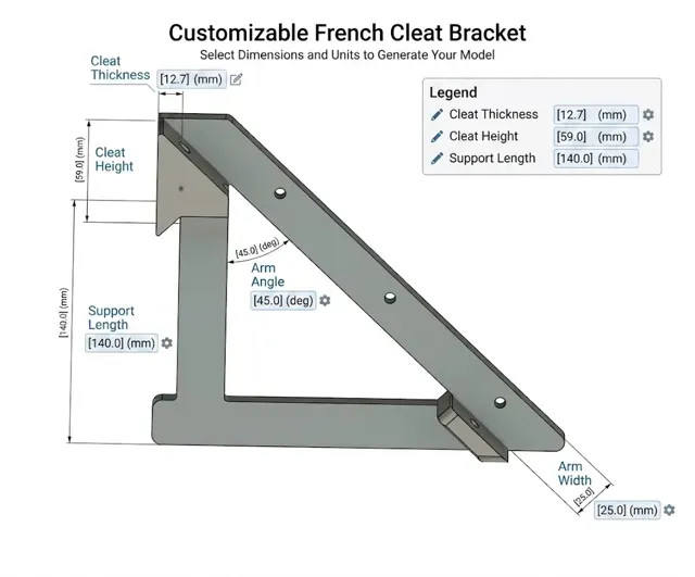 MakerCleat Tilted Bracket Parametric Cleat System — Фото 6 из 6