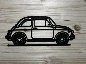 Fiat 500 Classic Inspired Minimalist Wall Art
