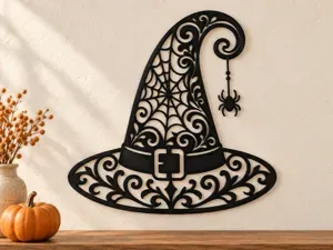 Filigree Witch Hat – Spiderweb Halloween Decor