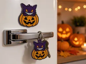 Halloween Gengar Magnet & Keychain Set