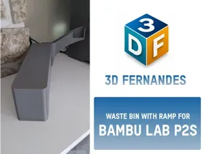 Waste bin with ramp for Bambu Lab P2S