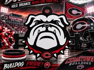Cedartown HS Bulldogs Hair Tie Holder Keychain