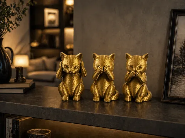 Cat Trio. See No Evil, Hear No Evil, Speak No Evil — Image 2 of 5