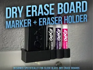 Dry Erase Board Marker and Eraser Holder