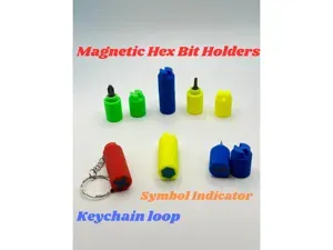 Magnetic Hex Bit Holder Set with Keychain