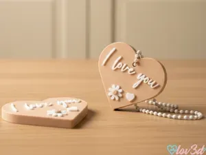 I Love You Heart Fridge Magnet & Keychain Set
