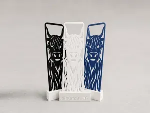 Highland Cow Bookmark | Rustic Farm Print