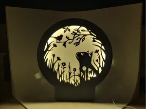 LED Silhouetten Lampe Katzen Motiv