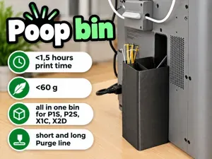 Poop-Behälter P1S, P2S, X1C, X2D
