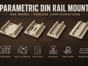 Parametrischer DIN-Schienen-Adapter (Hutschiene)