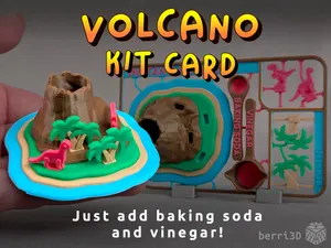 Volcano Science Experiment Kit Card