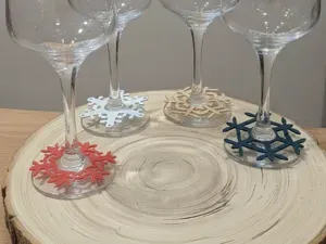 Christmas Wine Glass Snowflake Markers
