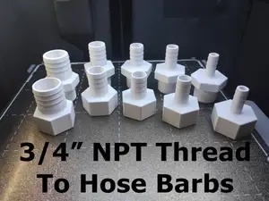 3/4" NPT Pipe Thread to Garden Hose Barbs