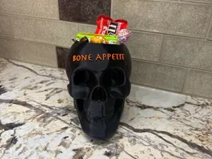 Bone Appetit! Halloween Skull Candy Bowl