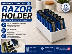 Gridfinity Disposable Razor Holder (12 Slot, 2x1)