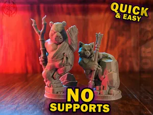 Panda Monk Pack - Supportless DnD Miniatures