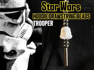 Trooper hoodie drawstring beads - starwars