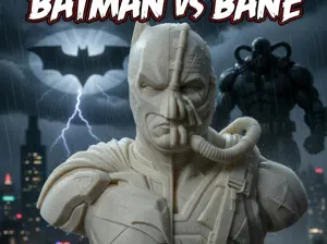 Batman vs Bane Split-Face Bust