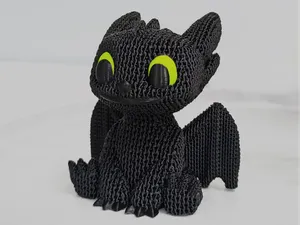 Toothless Night Fury with a Knitted Design